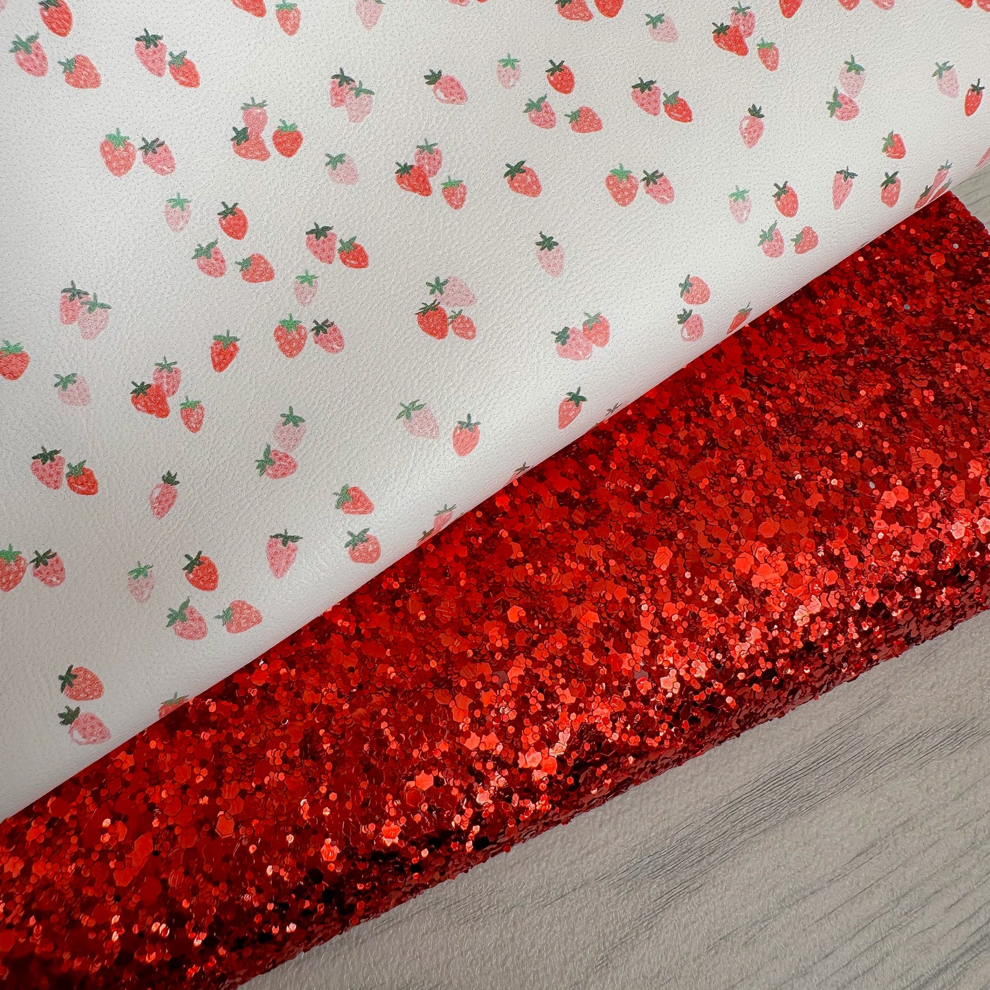 Ditsy Strawberry Glitter Duo
