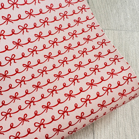Bow Loops Red Leatherette