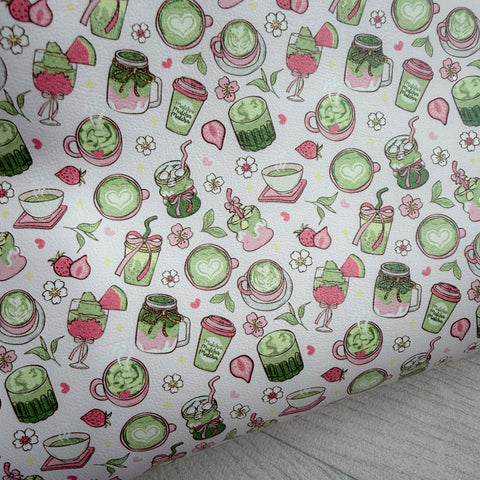 Matcha & Strawberries Leather Sheet