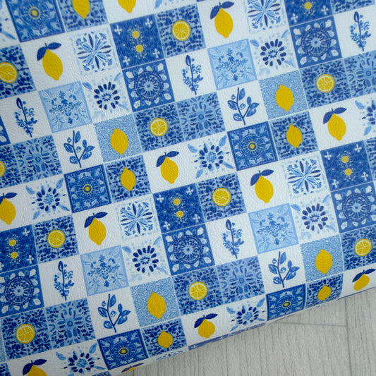 Lemon Tiles Faux Leather