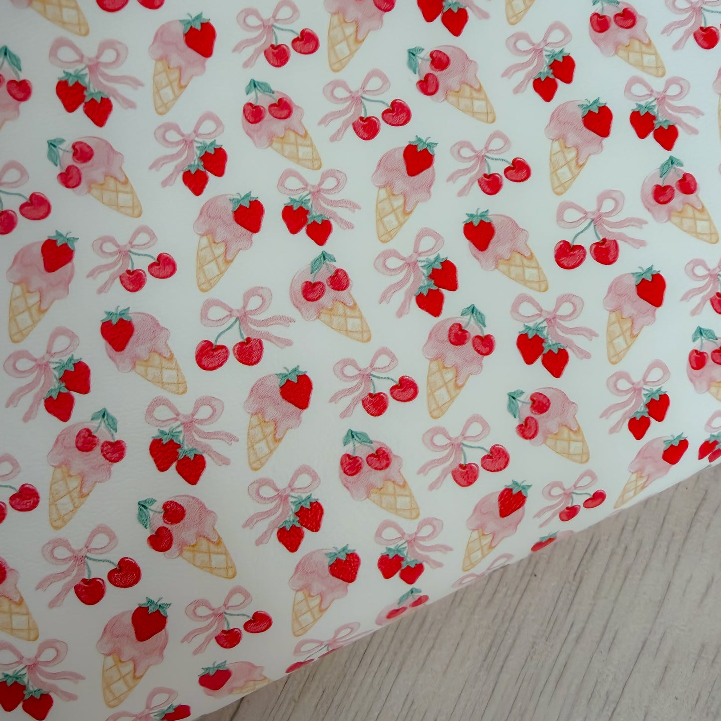 Sweet Berries Ice-cream Bows Faux Leather