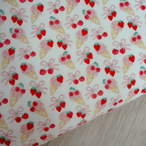 Sweet Berries Ice-cream Bows Faux Leather