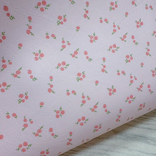 Pink Ditsy Blooms Leatherette