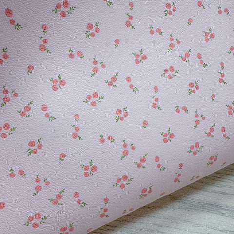 Pink Ditsy Blooms Leatherette