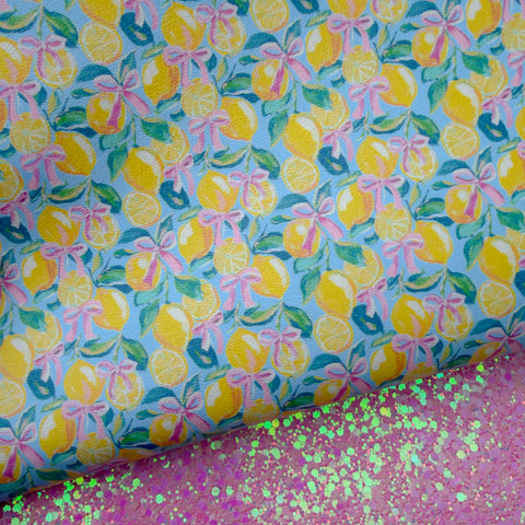Duo Painted Lemon Bows Glitter & Leather Sheets