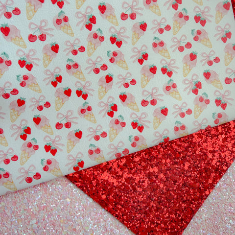 Trio Sweet Berries Ice-cream Glitter & Leather Sheets
