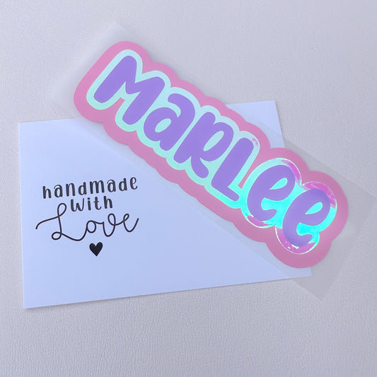 Personalised Bubble Vinyl Name Sticker