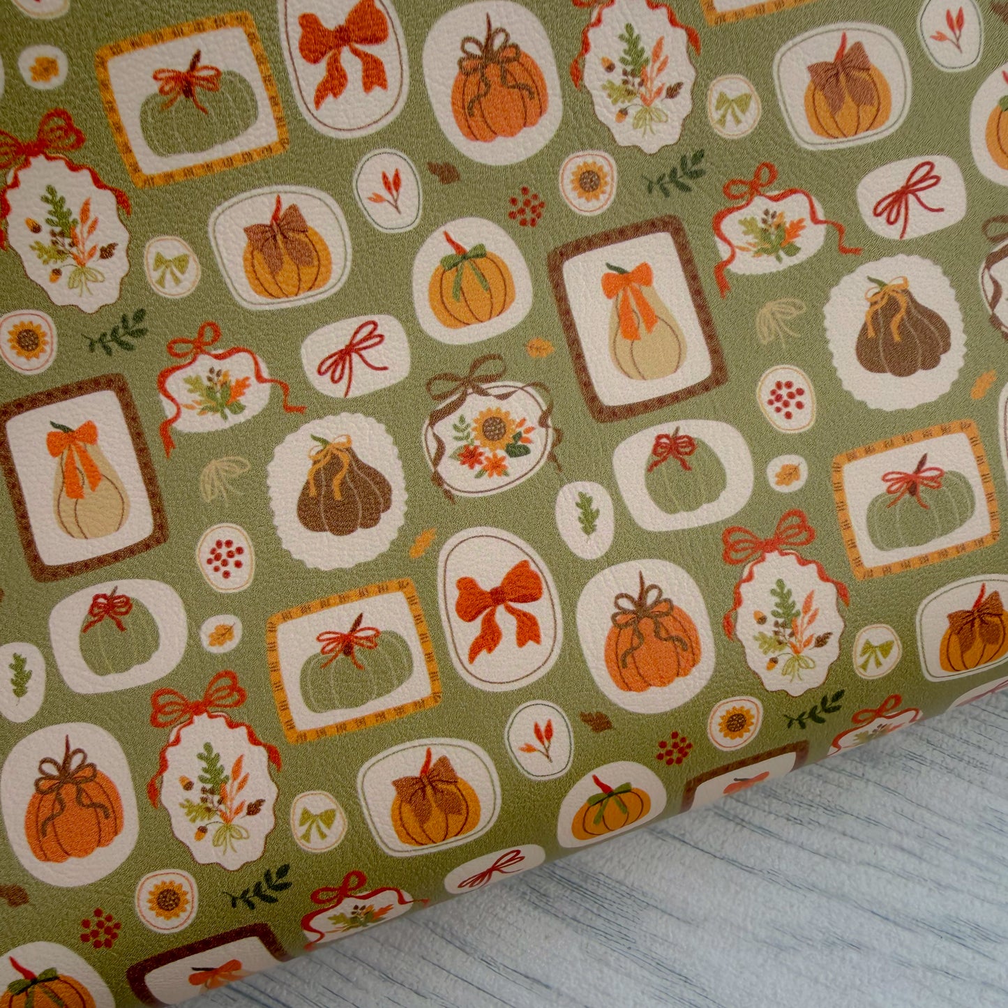 Pumpkin Frames Faux Leather Sheet