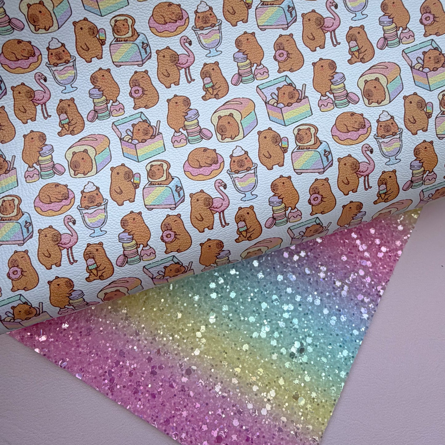 Rainbow Capybara Glitter Duo