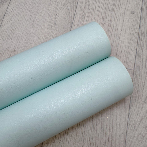 Pale Blue Glitter Suede