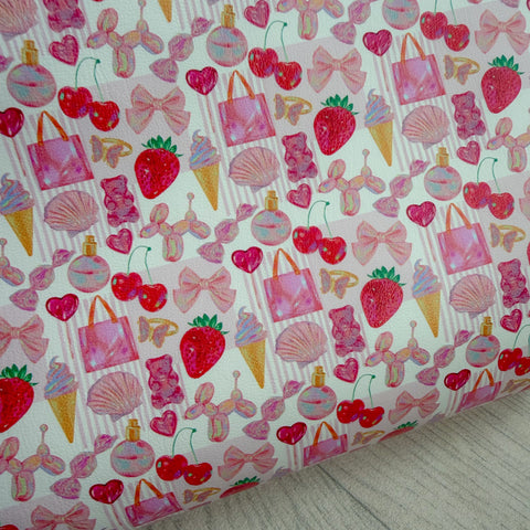 Pink Girly Pop Leather Sheet