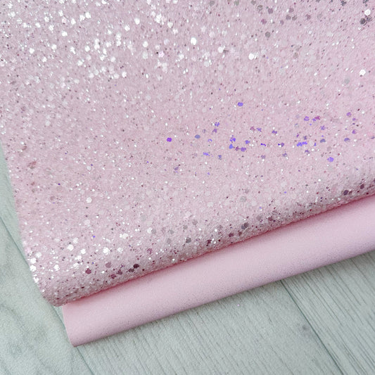 Pale Pink Sugar Glitter & Suede Duo