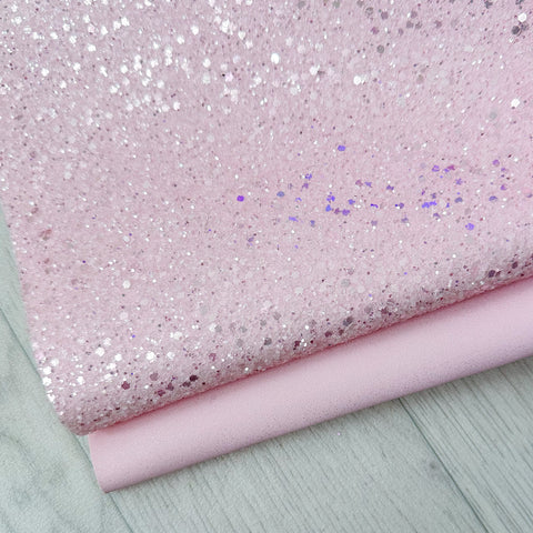 Pale Pink Sugar Glitter & Suede Duo