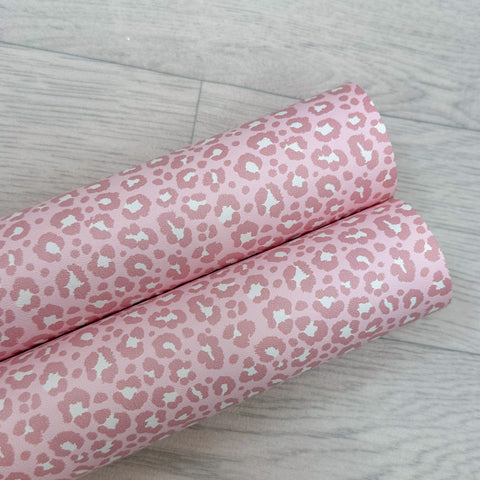 Sweet Pink Leopard Leatherette