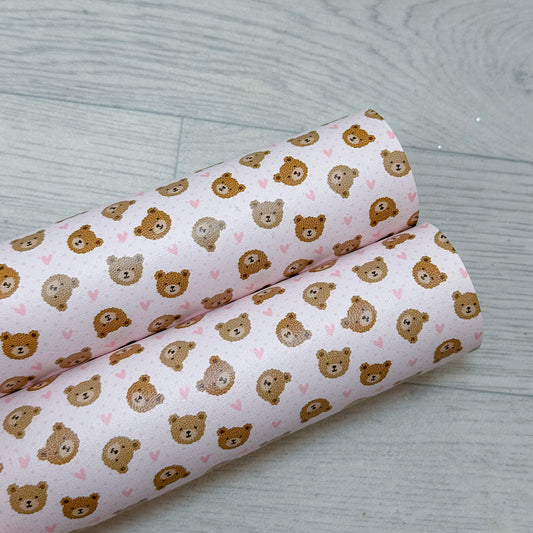 Fuzzy Bears & Hearts Leatherette