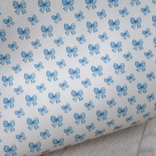 Blue Bows Leatherette