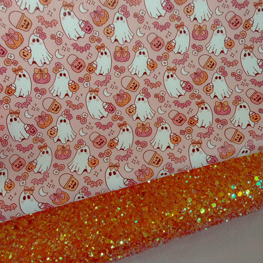 Ghostie Trick Or Treat Faux Leather Glitter Duo