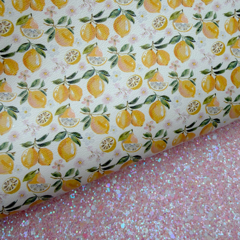 Duo lemon Blossoms Glitter & Leather Sheets