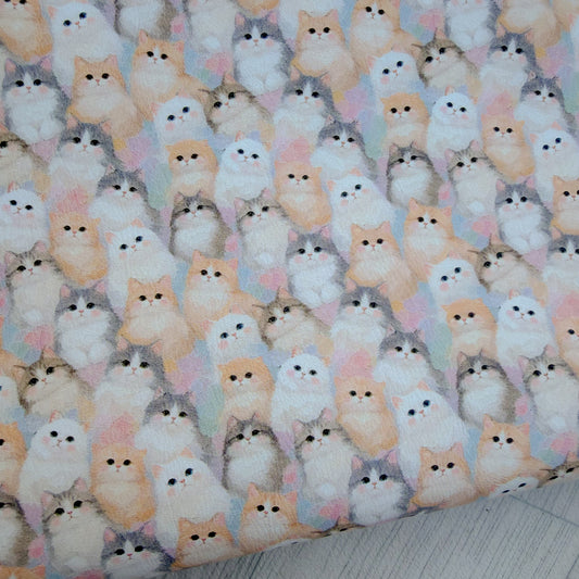 Pastel Kittens Faux Leather Sheet