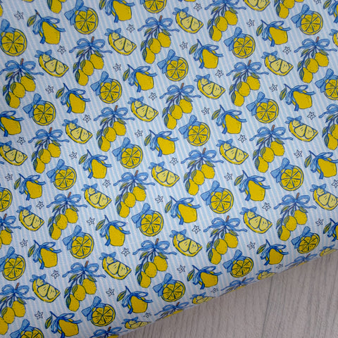 Blue Lemon Bows Faux Leather Sheet