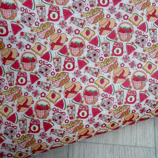 Fruity Picnic Faux Leather Sheet