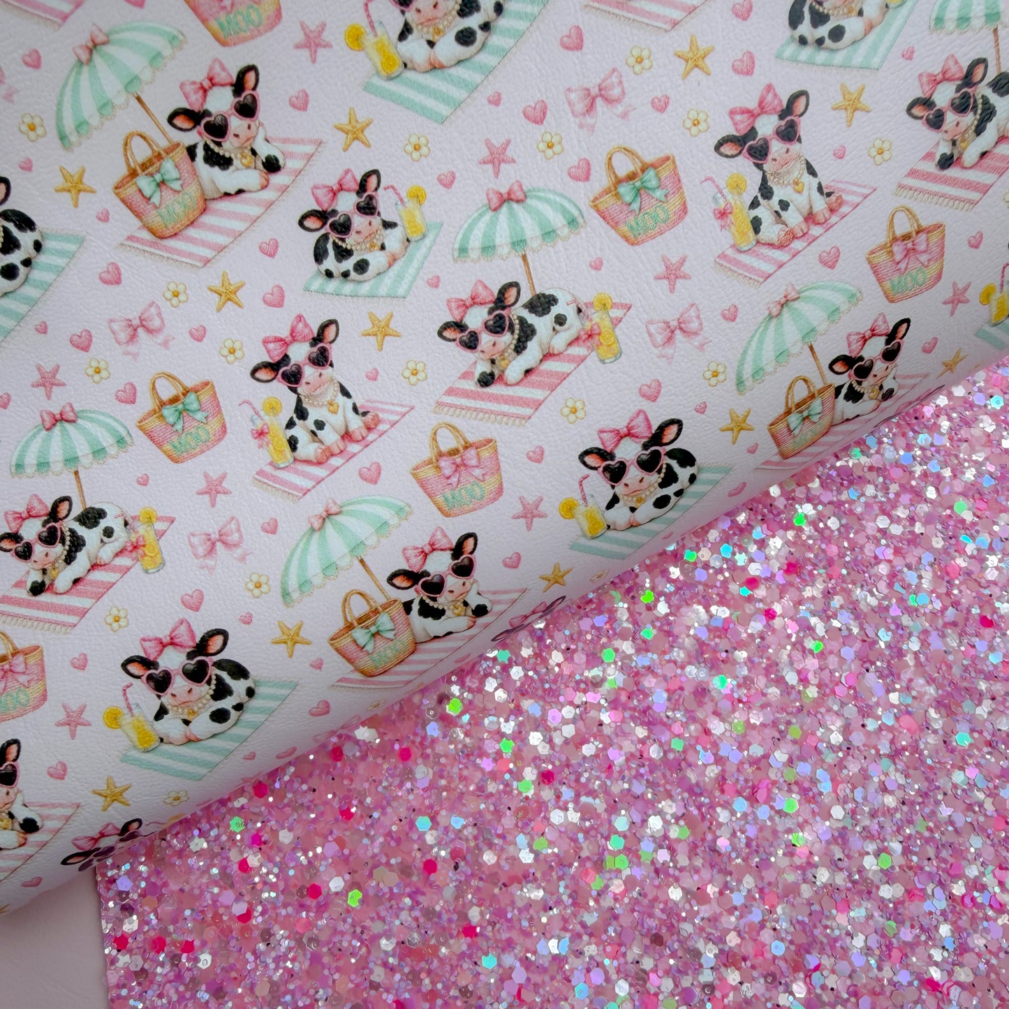 Sunbathing Cow Glitter Duo