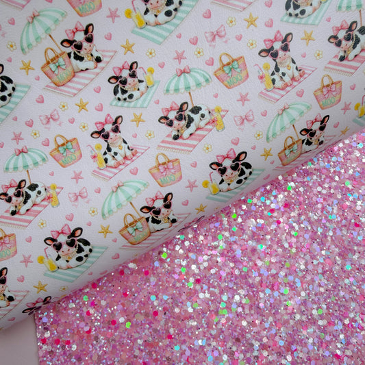 Sunbathing Cow Glitter Duo