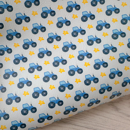 Blue Tractor Leatherette