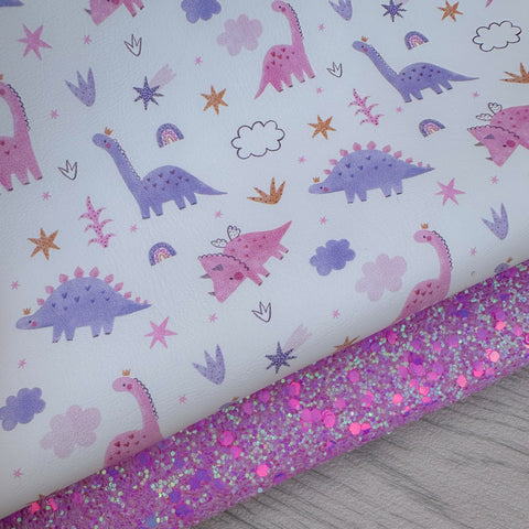 Pink & Lilac Dinosaur Glitter Duo