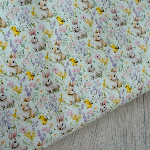 Pastel Bunnies & Chicks Leatherette
