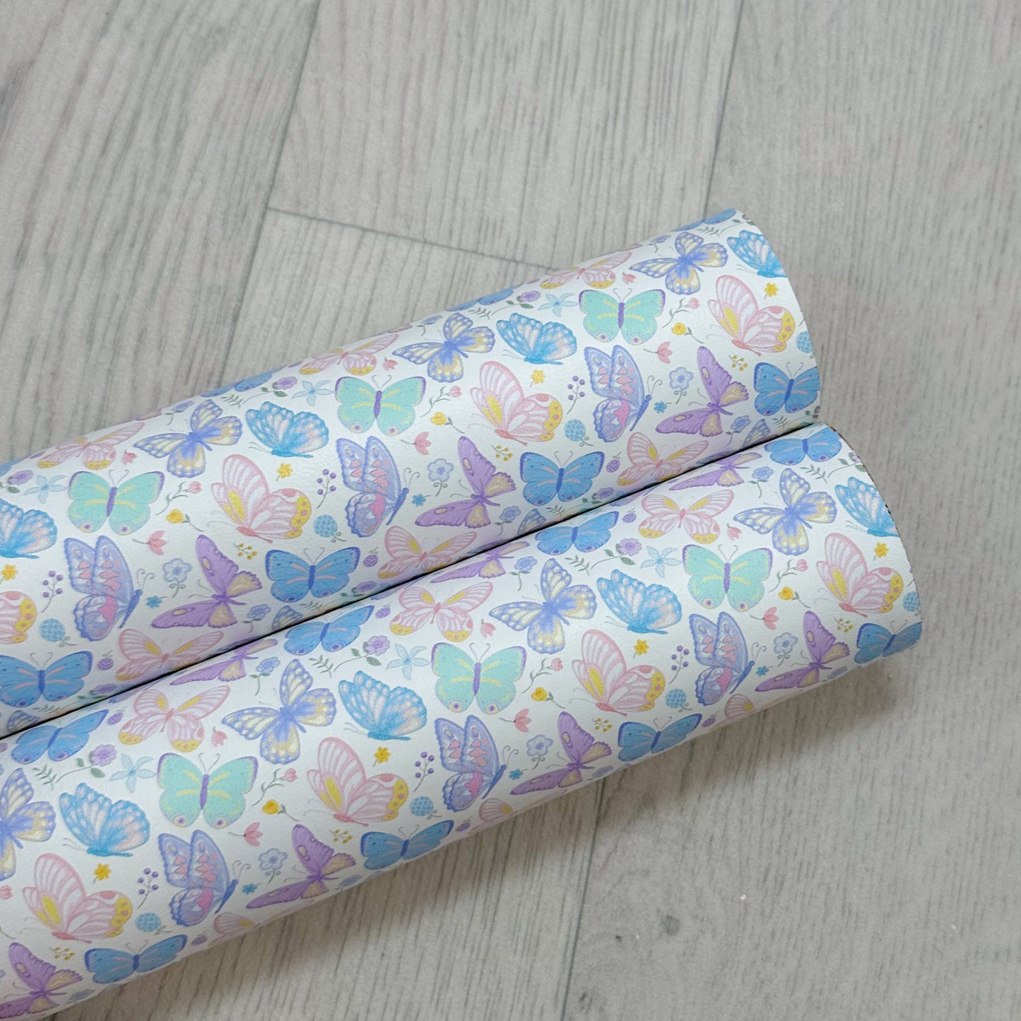 Pastel Butterflies Leatherette