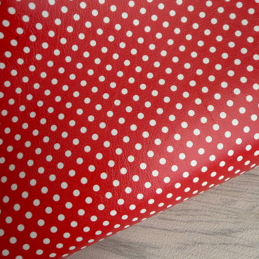Red Polka Dot Faux Leather