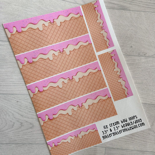 Ice Cream bow Loops Leatherette