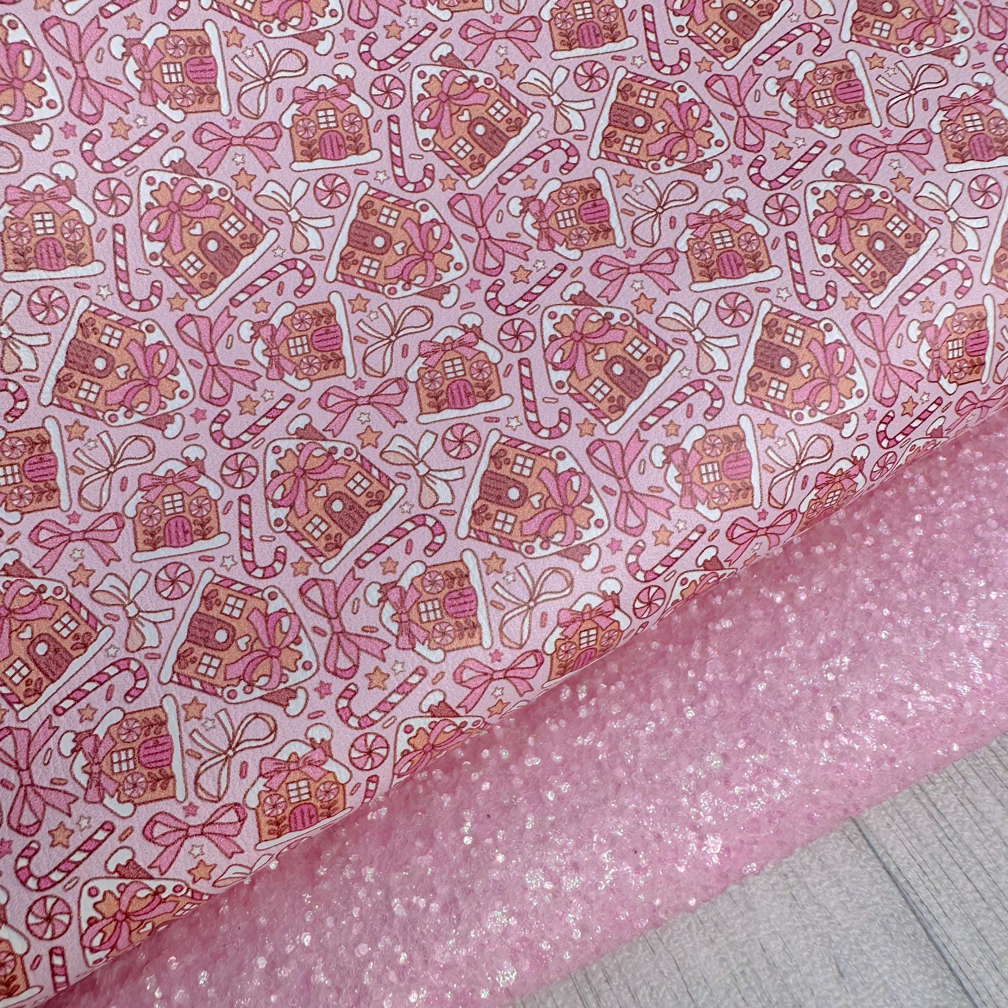 Pink Bows & Gingerbread Glitter Duo