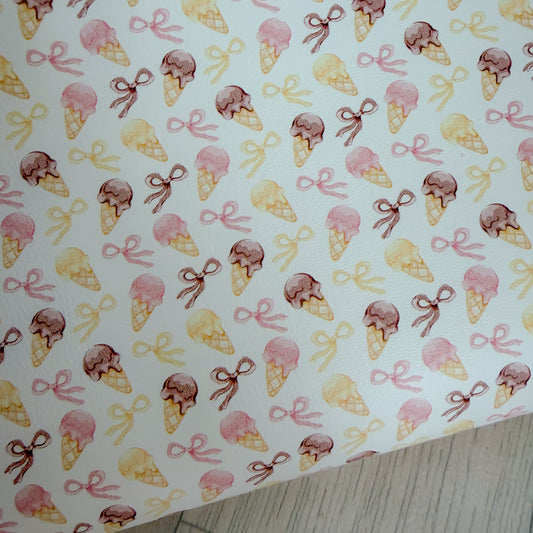 Neapolitan Ice-cream Bows Faux Leather