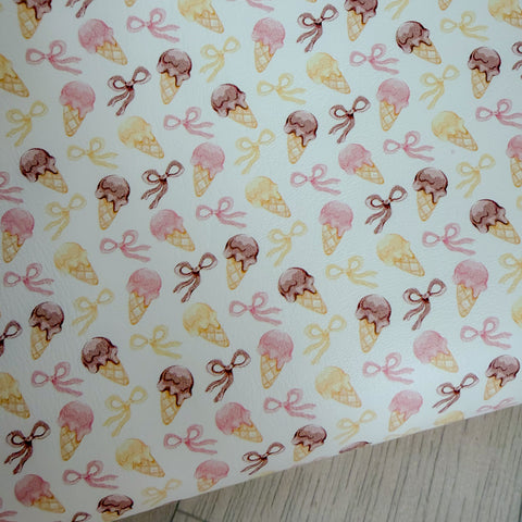 Neapolitan Ice-cream Bows Faux Leather
