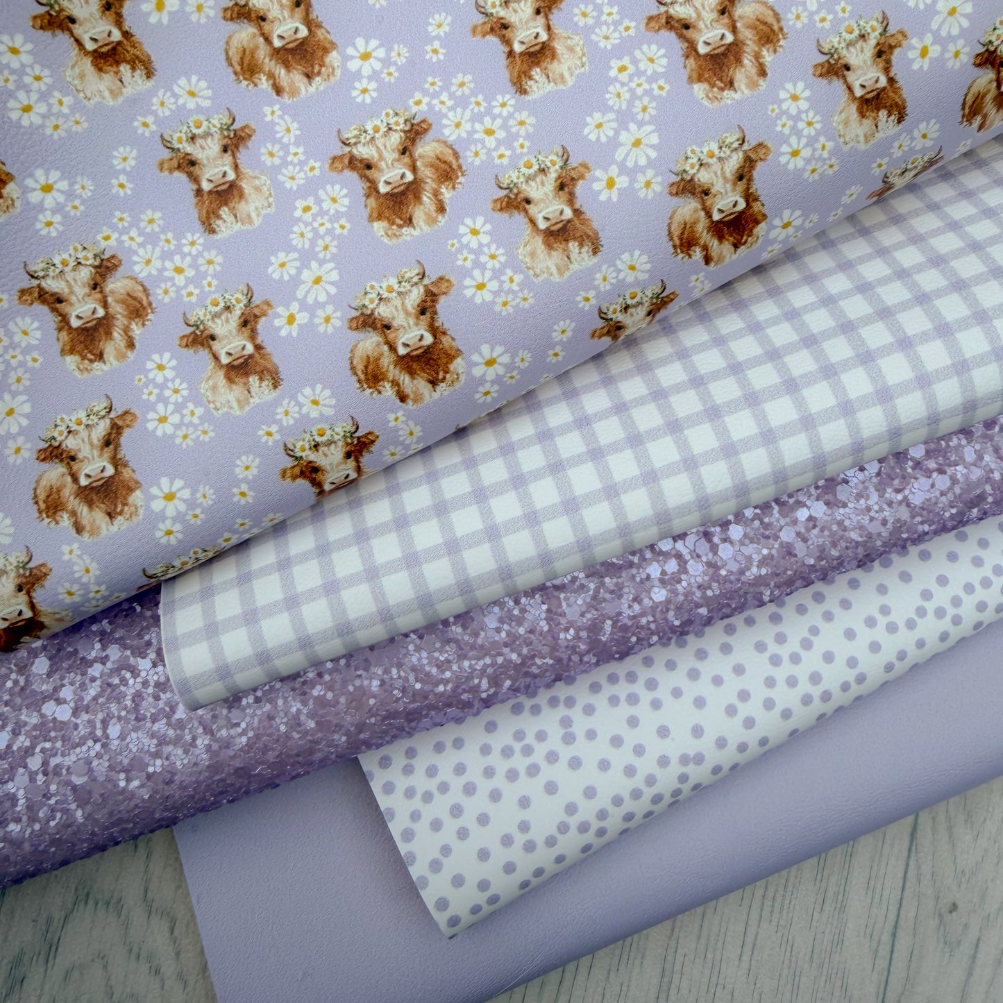 Hillary Highland Cow Lilac Leatherette