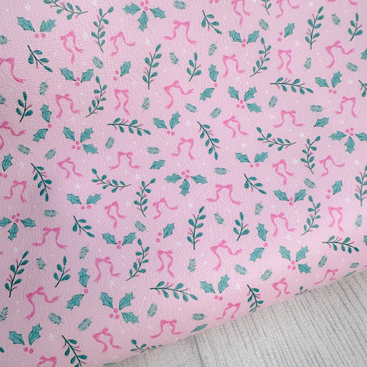 Pink Festive Bows Leatherette