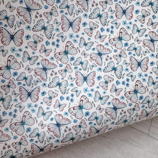 Blue Beauty Butterflies Leatherette