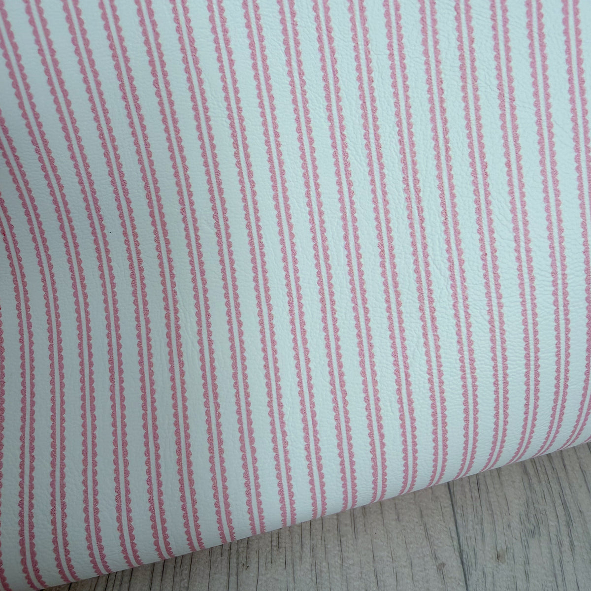 Pink Scalloped Stripes Faux Leather Sheet