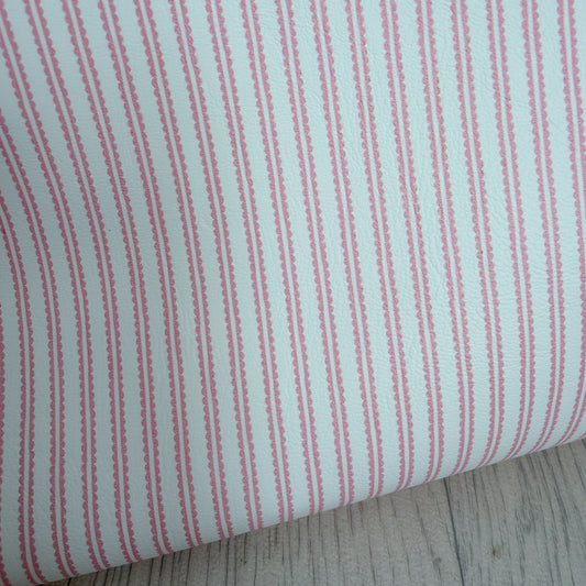 Pink Scalloped Stripes Faux Leather Sheet