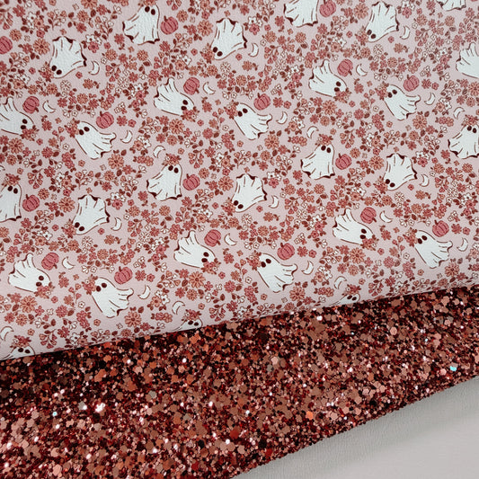 Darling Floral Ghosts Faux Leather Glitter Duo