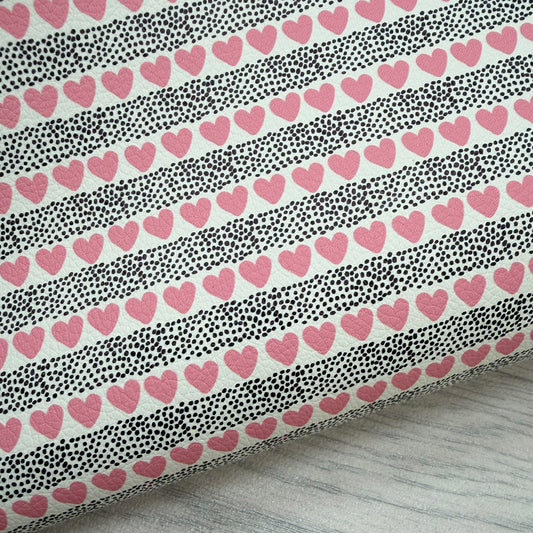 Hearts & Spots Stripes Leatherette