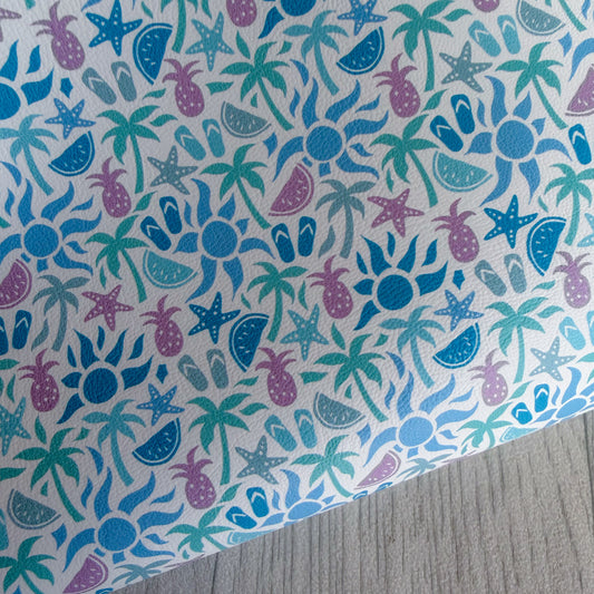 Beach Vibes Blue Faux Leather