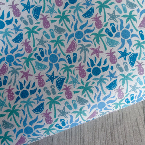 Beach Vibes Blue Faux Leather