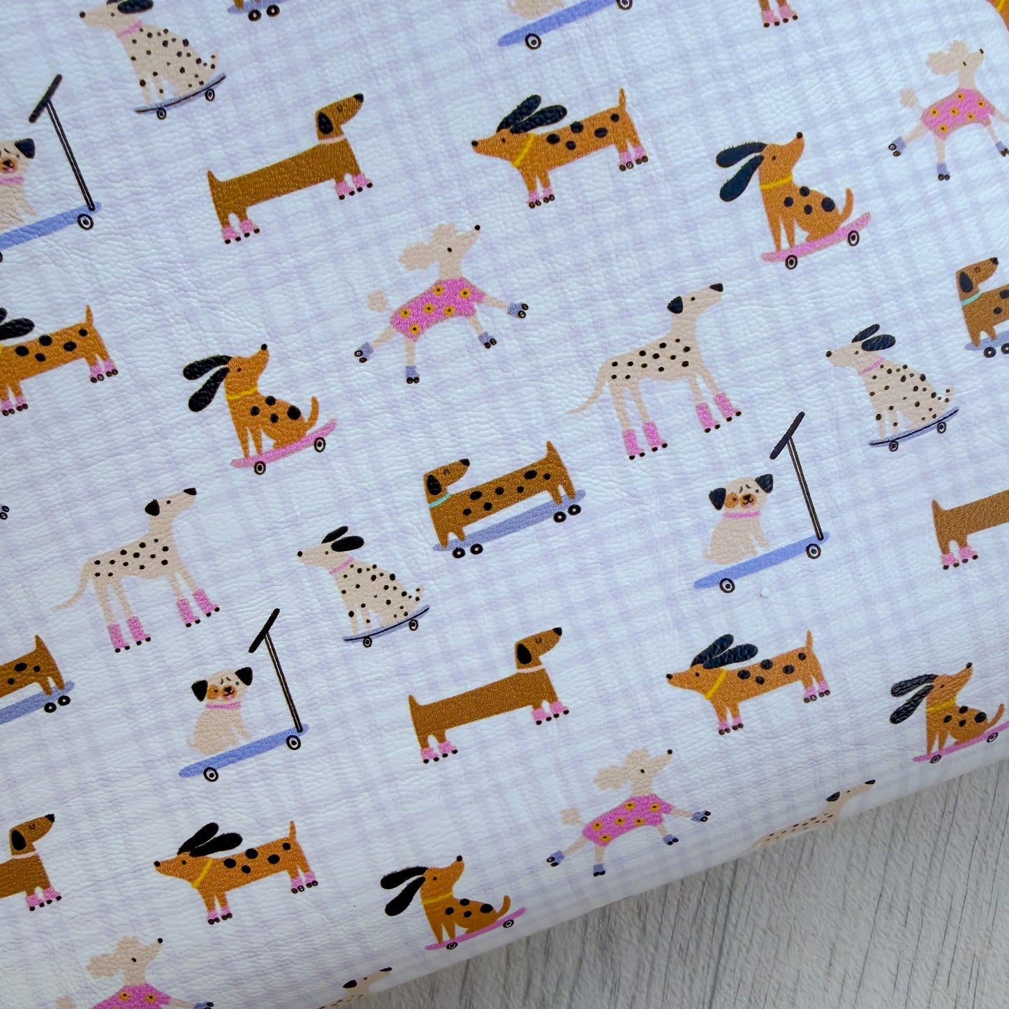 Roller Dogs Faux Leather Sheet