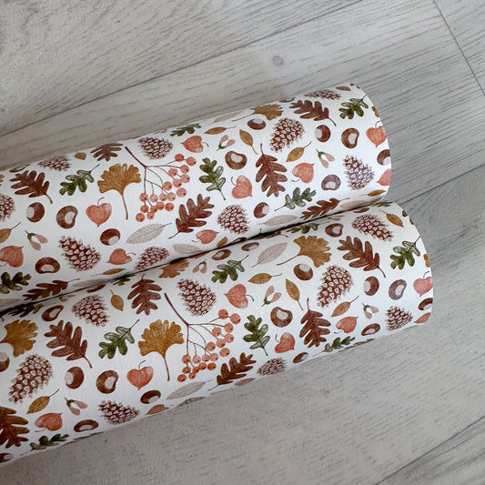 Autumn Leaves Faux Leather Sheet