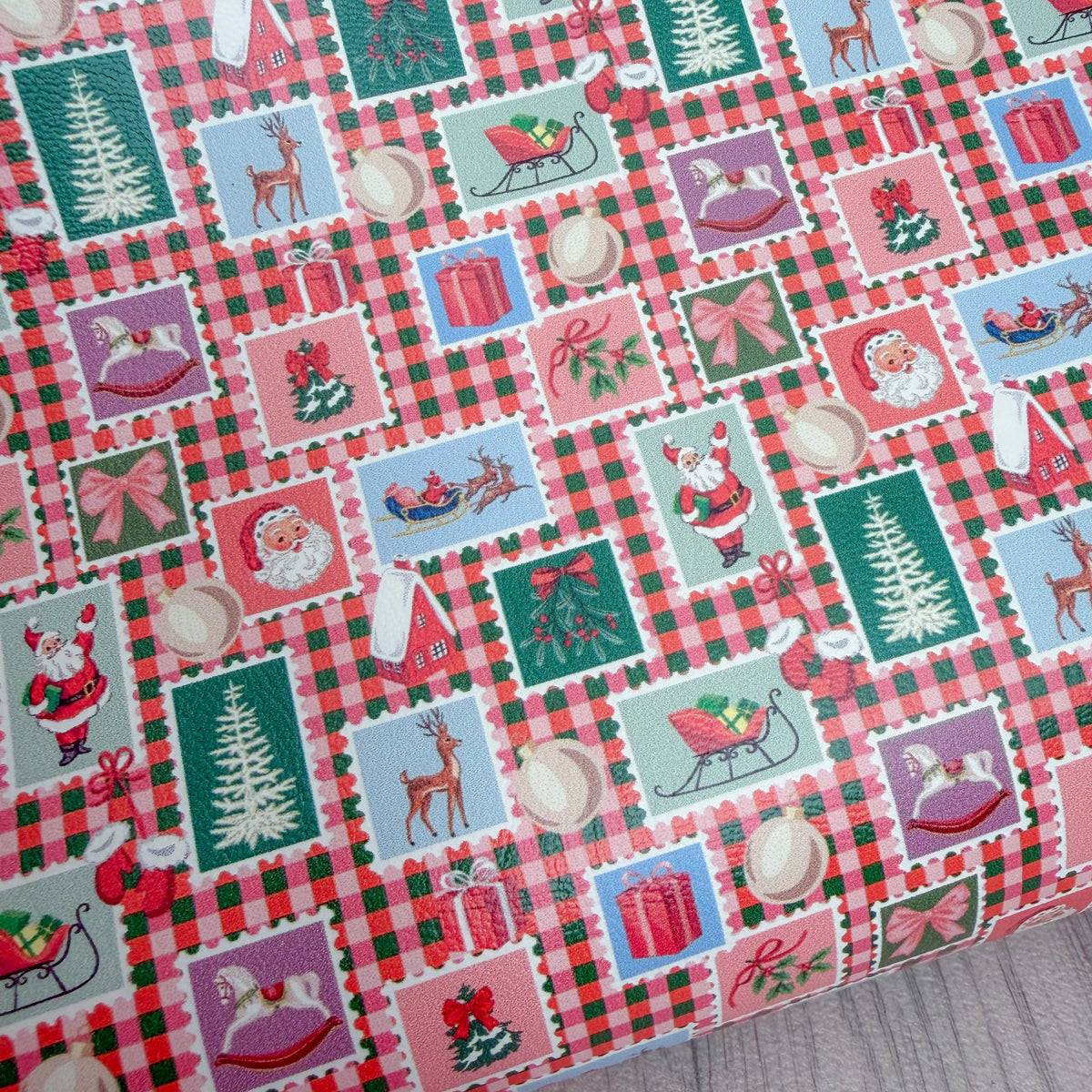 Tartan Festive Frames Faux Leather Sheet