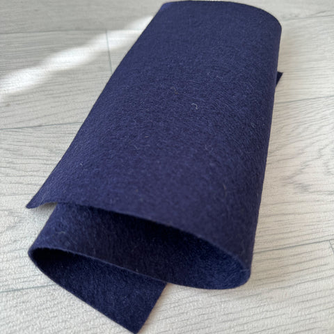 Midnight Blue 100% Merino Wool Felt
