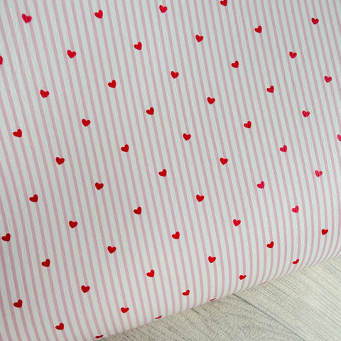Stripes With Hearts Leatherette